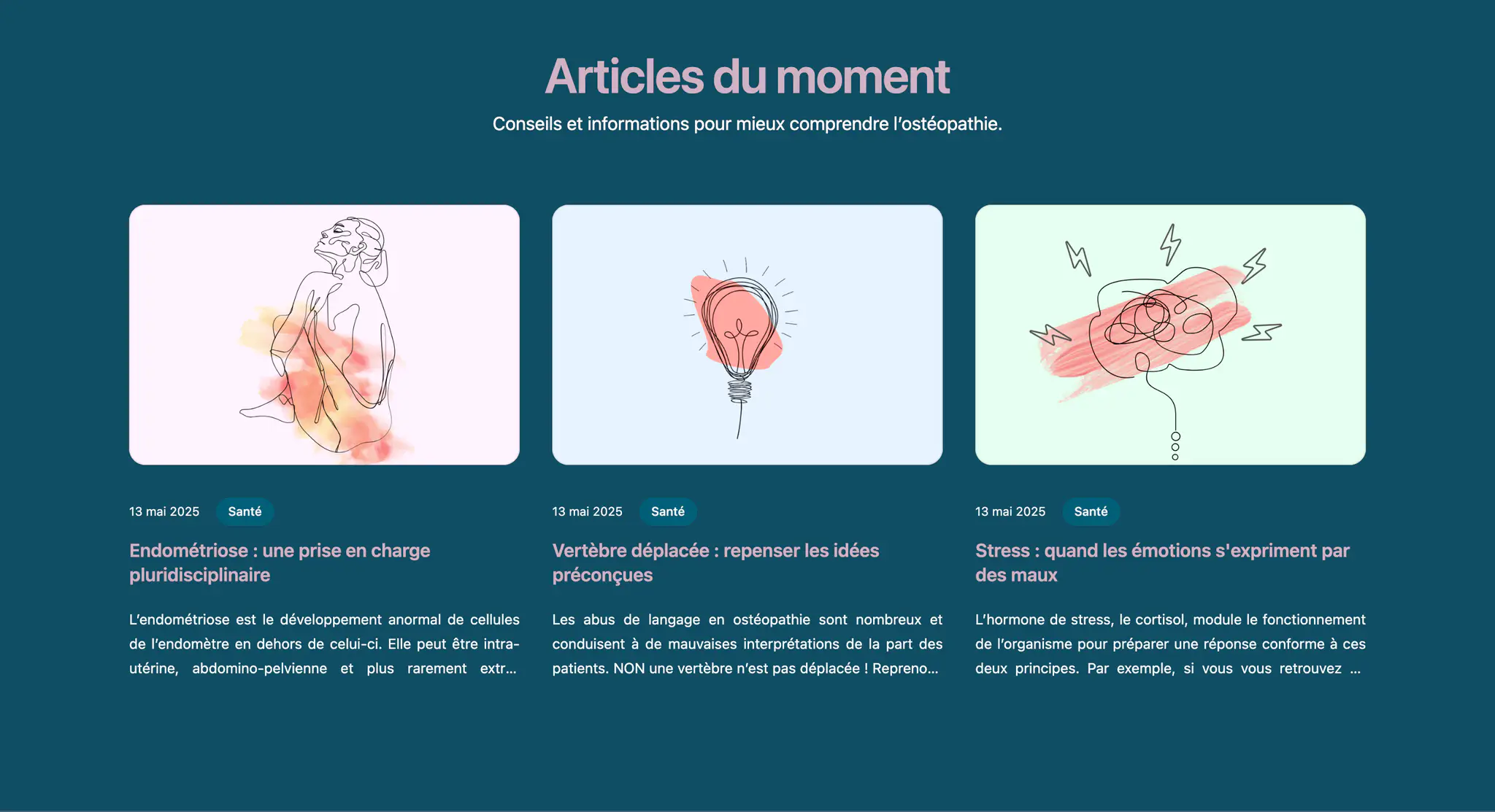 Articles ostéopathie